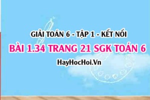 Giải bài 1.34 trang 21 Toán 6 Tập 1 SGK Kết nối tri thức